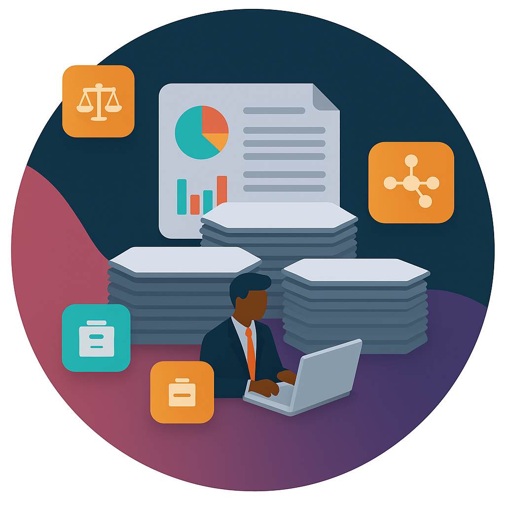 Admin working on managing data