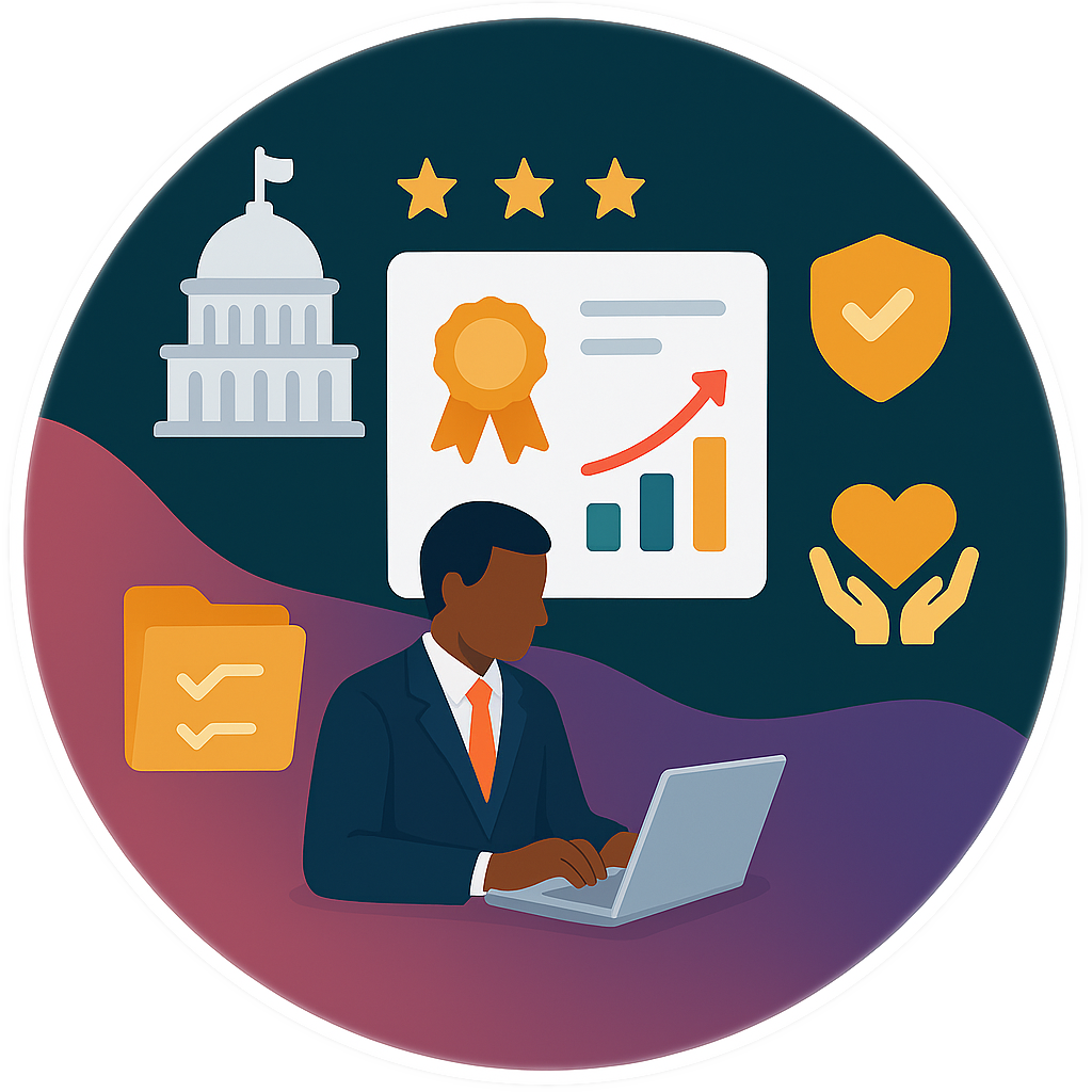 Admin working on managing data